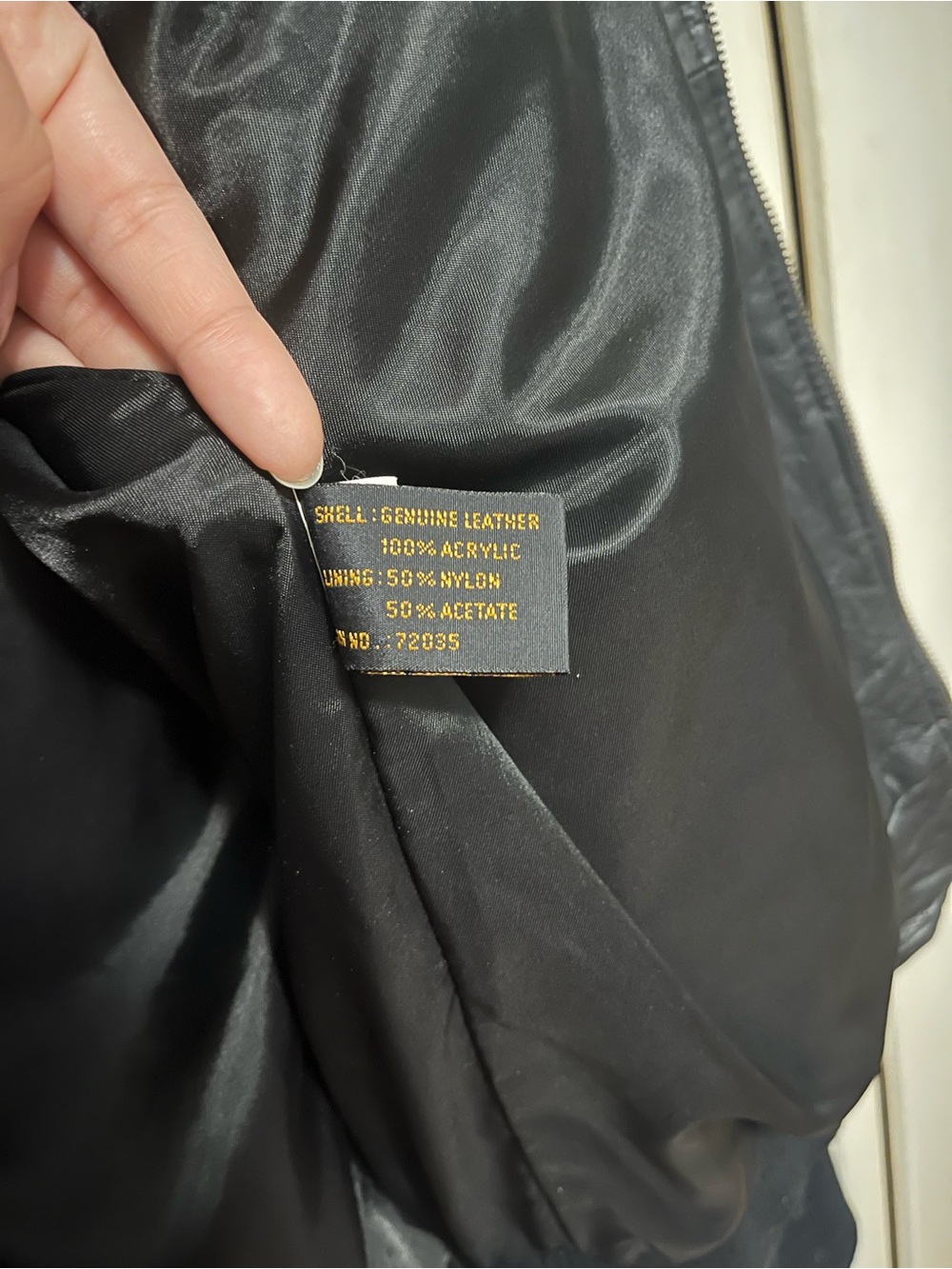 Vintage 90’s Black & Tan Leather Bomber Jacket with Southwestern Pattern - Picture 8 of 10